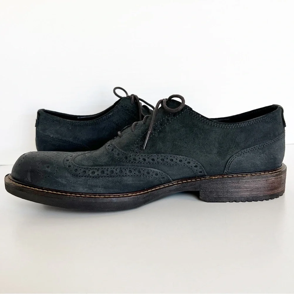 ✖️SOLD✖️•ECCO• NWOB Kenton Oxford Tie Dress Shoe in Black Oiled Suede - Picture 6 of 13